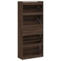 vidaXL Mueble zapatero 4 cajones abatibles marrón roble 80x34x187,5 cm vidaXL Mueble zapatero 4 cajones abatibles marrón roble 80x34x187,5 cm