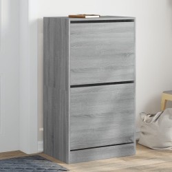 vidaXL Mueble zapatero 2 cajones abatibles gris Sonoma 60x42x108 cm
