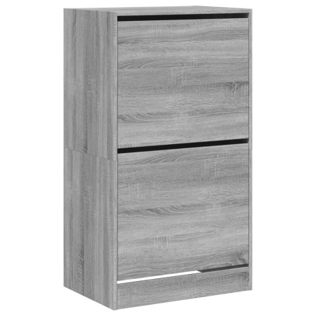vidaXL Mueble zapatero 2 cajones abatibles gris Sonoma 60x42x108 cm