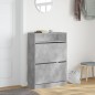 vidaXL Mueble zapatero 2 cajones abatibles gris hormigón 80x34x116 cm vidaXL Mueble zapatero 2 cajones abatibles gris hormigón 80x34x116 cm