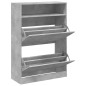 vidaXL Mueble zapatero 2 cajones abatibles gris hormigón 80x34x116 cm vidaXL Mueble zapatero 2 cajones abatibles gris hormigón 80x34x116 cm