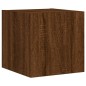 vidaXL Muebles TV pared con LED 4 pzas madera ingeniería marrón roble