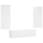 vidaXL Muebles de TV de pared con LED 6 pzas madera ingeniería blanco vidaXL Muebles de TV de pared con LED 6 pzas madera ingeniería blanco