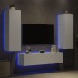 vidaXL Muebles de TV de pared con LED 6 pzas madera ingeniería blanco vidaXL Muebles de TV de pared con LED 6 pzas madera ingeniería blanco