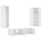 vidaXL Muebles de TV de pared con LED 6 pzas madera ingeniería blanco vidaXL Muebles de TV de pared con LED 6 pzas madera ingeniería blanco