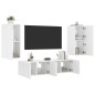 vidaXL Muebles de TV de pared con LED 4 pzas madera ingeniería blanco