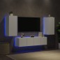 vidaXL Muebles de TV de pared con LED 4 pzas madera ingeniería blanco