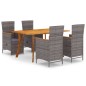 vidaXL Juego de comedor para jardín de 5 piezas gris vidaXL Juego de comedor para jardín de 5 piezas gris