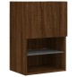 vidaXL Muebles TV pared con LED 4 pzas madera ingeniería marrón roble