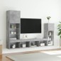 vidaXL Muebles TV pared con LED 4 pzas madera ingeniería gris hormigón vidaXL Muebles TV pared con LED 4 pzas madera ingeniería gris hormigón