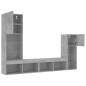 vidaXL Muebles TV pared con LED 4 pzas madera ingeniería gris hormigón vidaXL Muebles TV pared con LED 4 pzas madera ingeniería gris hormigón