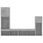vidaXL Muebles TV pared con LED 4 pzas madera ingeniería gris hormigón vidaXL Muebles TV pared con LED 4 pzas madera ingeniería gris hormigón