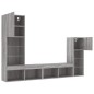 vidaXL Muebles TV pared con LED 4 pzas madera ingeniería gris Sonoma vidaXL Muebles TV pared con LED 4 pzas madera ingeniería gris Sonoma