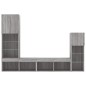 vidaXL Muebles TV pared con LED 4 pzas madera ingeniería gris Sonoma vidaXL Muebles TV pared con LED 4 pzas madera ingeniería gris Sonoma