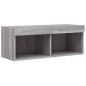 vidaXL Muebles TV pared con LED 4 pzas madera ingeniería gris Sonoma vidaXL Muebles TV pared con LED 4 pzas madera ingeniería gris Sonoma