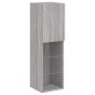 vidaXL Muebles TV pared con LED 4 pzas madera ingeniería gris Sonoma