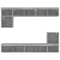vidaXL Muebles TV pared con LED 8 pzas madera ingeniería gris hormigón vidaXL Muebles TV pared con LED 8 pzas madera ingeniería gris hormigón