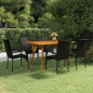 vidaXL Juego de comedor para jardín 7 piezas negro vidaXL Juego de comedor para jardín 7 piezas negro