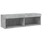 vidaXL Muebles TV pared con LED 5 pzas madera ingeniería gris hormigón