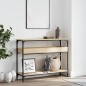 vidaXL Mesa consola estante madera ingeniería roble Sonoma 100x29x75cm