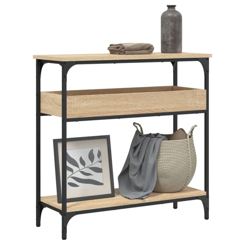 vidaXL Mesa consola estante madera ingeniería roble Sonoma 75x29x75 cm vidaXL Mesa consola estante madera ingeniería roble Sonoma 75x29x75 cm