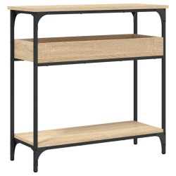 vidaXL Mesa consola estante madera ingeniería roble Sonoma 75x29x75 cm