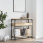 vidaXL Mesa consola estante madera ingeniería roble Sonoma 75x29x75 cm vidaXL Mesa consola estante madera ingeniería roble Sonoma 75x29x75 cm