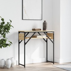 vidaXL Mesa consola estante madera ingeniería roble Sonoma 75x30x75 cm
