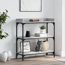 vidaXL Mesa consola con estantes gris Sonoma 75x30x80 cm