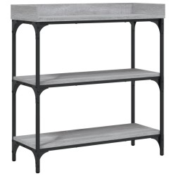 vidaXL Mesa consola con estantes gris Sonoma 75x30x80 cm