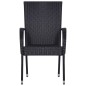 vidaXL Juego de comedor para jardín 7 piezas negro vidaXL Juego de comedor para jardín 7 piezas negro