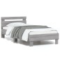 vidaXL Cama con cabecero madera de ingeniería gris Sonoma 90x190 cm vidaXL Cama con cabecero madera de ingeniería gris Sonoma 90x190 cm