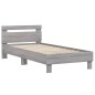 vidaXL Cama con cabecero madera de ingeniería gris Sonoma 90x190 cm vidaXL Cama con cabecero madera de ingeniería gris Sonoma 90x190 cm