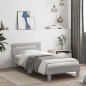 vidaXL Cama con cabecero madera de ingeniería gris Sonoma 90x190 cm vidaXL Cama con cabecero madera de ingeniería gris Sonoma 90x190 cm