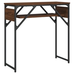 vidaXL Mesa consola estante madera ingeniería marrón roble 75x30x75 cm