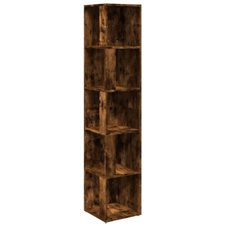 vidaXL Mueble esquina madera contrachapada roble ahumado 33x33x164,5cm