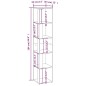 vidaXL Mueble esquina madera contrachapada roble ahumado 33x33x164,5cm vidaXL Mueble esquina madera contrachapada roble ahumado 33x33x164,5cm