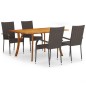 vidaXL Juego de comedor para jardín 5 piezas marrón vidaXL Juego de comedor para jardín 5 piezas marrón