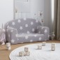 vidaXL Sofá de niños de 2 plazas felpa suave gris claro con estrellas vidaXL Sofá de niños de 2 plazas felpa suave gris claro con estrellas