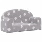 vidaXL Sofá de niños de 2 plazas felpa suave gris claro con estrellas vidaXL Sofá de niños de 2 plazas felpa suave gris claro con estrellas