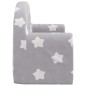vidaXL Sofá de niños de 2 plazas felpa suave gris claro con estrellas vidaXL Sofá de niños de 2 plazas felpa suave gris claro con estrellas