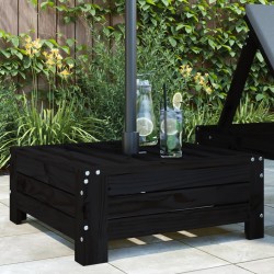 vidaXL Cubierta para base de sombrilla madera maciza de pino negro