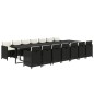 vidaXL Set comedor jardín 15 pzas y cojines ratán sintético negro vidaXL Set comedor jardín 15 pzas y cojines ratán sintético negro