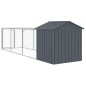 vidaXL Gallinero con corral acero galvanizado gris 117x405x123 cm vidaXL Gallinero con corral acero galvanizado gris 117x405x123 cm