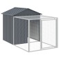 vidaXL Gallinero con corral acero galvanizado gris 117x405x123 cm vidaXL Gallinero con corral acero galvanizado gris 117x405x123 cm