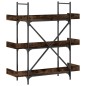 vidaXL Librería 3 estantes madera ingeniería roble humo 100x33x108,5cm vidaXL Librería 3 estantes madera ingeniería roble humo 100x33x108,5cm