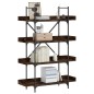 vidaXL Librería 4 estantes madera ingeniería roble humo 100x33x145,5cm vidaXL Librería 4 estantes madera ingeniería roble humo 100x33x145,5cm