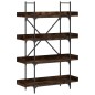 vidaXL Librería 4 estantes madera ingeniería roble humo 100x33x145,5cm vidaXL Librería 4 estantes madera ingeniería roble humo 100x33x145,5cm