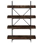 vidaXL Librería 4 estantes madera ingeniería roble humo 100x33x145,5cm vidaXL Librería 4 estantes madera ingeniería roble humo 100x33x145,5cm
