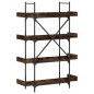 vidaXL Librería 4 estantes madera ingeniería roble humo 100x33x145,5cm vidaXL Librería 4 estantes madera ingeniería roble humo 100x33x145,5cm
